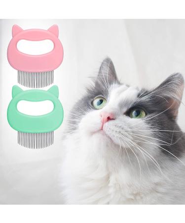 2-Piece Cat Massage Comb for Grooming and Deshedding - Green Pink - Buy Online on GoSupps.com