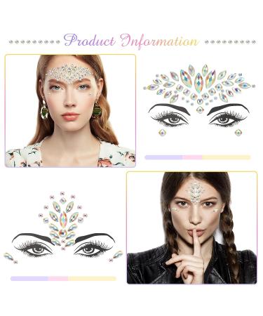 16 Piece Glow in The Dark Face Gems - Luminous Temporary Tattoo Stickers for Rave, Mermaid & Halloween Makeup - Buy Online on GoSupps.com