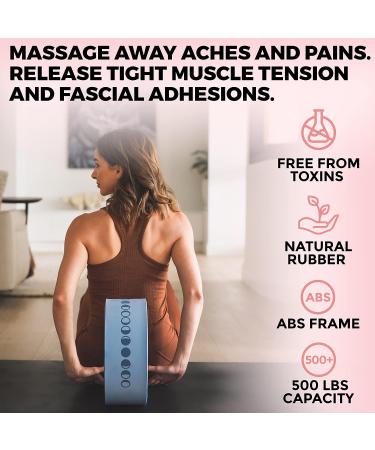 Large 13 inch Yoga Wheel for Back Pain Relief and Muscle Massage - Back Stretcher for Spine Stress Relief - Nude Moon Design - Buy Online on GoSupps.com