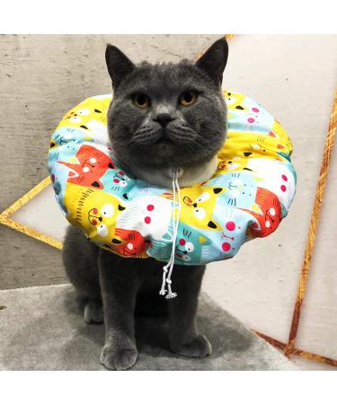 Focenat Adjustable Cat Recovery Collar Soft Comfortable Pet Protective Collar After Surgery Neutering Anti-Bite Lick Wound Healing Protection Cotton Collar for Cats and Dogs (XS) - Buy Online on GoSupps.com