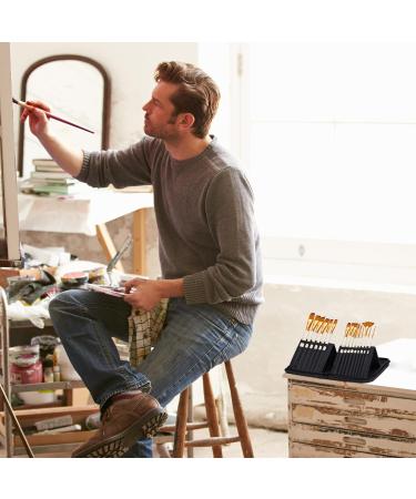 DUGATO Premium Black Canvas Paint Brush Holder - Organizer Case for 15 Oil Acrylic Watercolor Paintbrushes - Artist Carrying Bag with Pop-Up Flaps - Buy Online on GoSupps.com