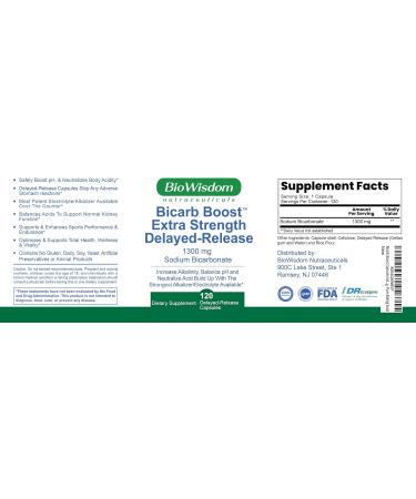 Bicarb Boost Sodium Bicarbonate Capsules Extra Strength 1300mg Organic Use Delayed-Release Sodium Bicarbonate Tablet, Kidney, Alkalinity, Health, Pure Baking Soda Tablet 120 Sodium Pills - Buy Online on GoSupps.com