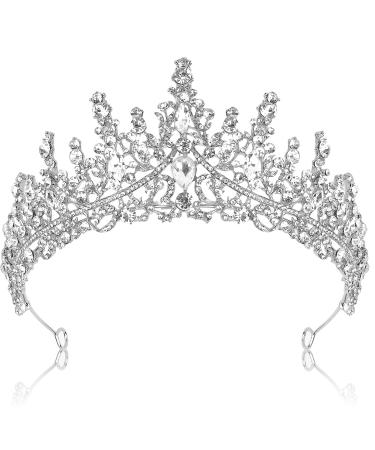 COCIDE Silver Crystal Queen Crown for Women - Rhinestone Princess Tiara for Wedding, Prom, Halloween - Bridal Hair Accessories - Buy Online on GoSupps.com