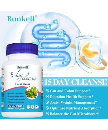 15 Day Cleanse - Advanced Gut Detox for Men & Women | Non-GMO Colon Support | 30 Capsules - Buy Online on GoSupps.com