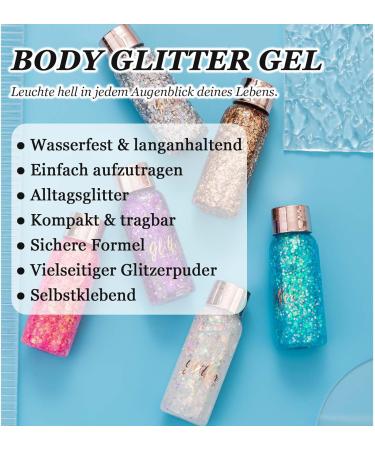  EONFAVE EONFAVE Glitter Gel for Body Face and Hair Liquid Glitter Large Glitter for Body and Hair Clothing Decoration Sequins and Accessories (105# Yellow) - Buy Online on GoSupps.com