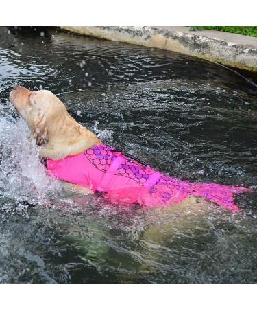 Cit toile Dogs Hoi Life Jacket - Pink Mermaid Tail Vest for Small Medium & Large Dogs | Dog Lifeguard Swim Safety - Buy Online on GoSupps.com