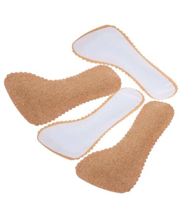 2 Pairs Cork Cropped Insole Anti Shoe Inserts Shoe Insoles Floating Glasses Strap Anti Insoles Cork Insoles Cork Shoes Insoles Shoe Sticker Liner Cloth Women's Non-Slip Coffee 18.50X8.20X0.60CM