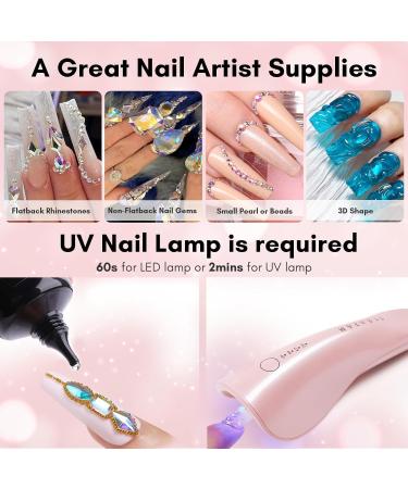 Makartt Nail Rhinestone Glue Gel 15ml - Super Adhesive Gel for Gems, Rhinestones, and Crystal Stones - Buy Online on GoSupps.com