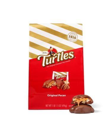 DeMet's Turtles Milk Chocolate Caramel Nut Cluster (17.5 Ounce, 1 Bag) | Original Pecan | Perfect Grab-N-Go Snack or Sit & Savor | Gooey, Nutty Chocolate in Distinctive Cluster Shapes 17.5 Ounce (Pack of 1)