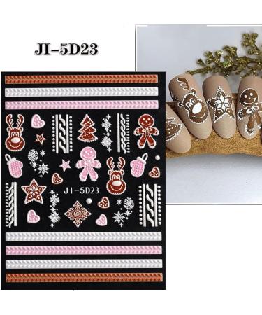 3D Embossed Christmas Nail Art Stickers Decals 5 Sheets 5D Self-Adhesive Snowflake Winter Holiday Nail Supplies Nail Art Design Decoration Accessories - Buy Online on GoSupps.com