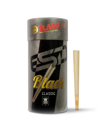 RAW Black Cones King Size | 100 Pack | Natural Pre Rolled Rolling Paper Pressed Extra Fine for Thin, Slow Burning, Naturally Translucent Paper with Tips & Packing Tubes Included 100 Count (Pack of 1) - Buy Online on GoSupps.com