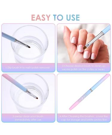 cobee Nail Polish Clean Up Brush Set - 2PCS Round & Angled Nail Art Painting Tools for Manicure Mistake Cleaning - Buy Online on GoSupps.com