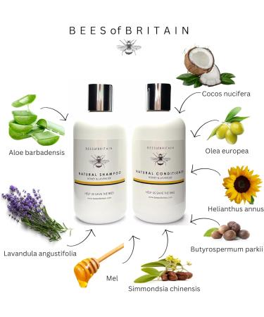 99% NATURAL - SHAMPOO - HONEY & LAVENDER - 250ml by BEES of BRITAIN. No Sulfates No Parabens pH Friendly for Sensitive Skin. We Donate 5% Profits To Help Save Bees & Pollinators - Buy Online on GoSupps.com