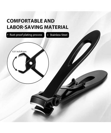 5 Pieces Nail Clipper Set for Men - Includes Thick Toenail Clipper, Wide Nail Clipper, Cuticle Remover, and Nail File - Ideal for Thick Ingrown Nails (Black) - Buy Online on GoSupps.com