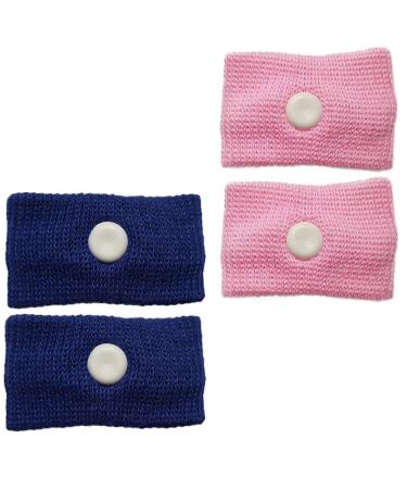 SwimCell Travel Sickness Bands Adult and Children Wristbands - for Morning Sickness Relief Pink/Blue 2 Pairs