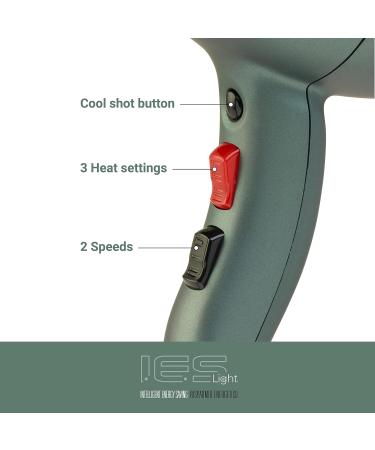 Gamma pi srl GAMMA PIU IES Light Professional Hair Dryer Energy Saving Hair Dryer Quick Drying with ETC Technology 2 Speeds 3 Temperatures BLACK Plastic - Buy Online on GoSupps.com