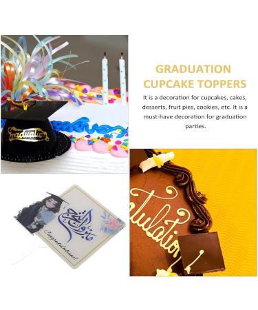 Theaque 2pcs Graduation Cupcake Toppers Cake Topper Decors Graduation Party Decorations - Buy Online on GoSupps.com
