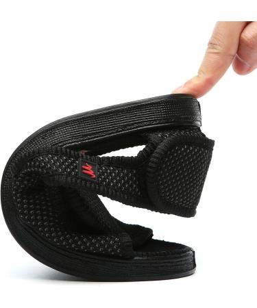 DXDUI Diabetic Flat Shoes - Breathable Mesh, Wear-Resistant Sole, Wide Adjustable Fit for Deformed Feet - Black (Size 46) - Buy Online on GoSupps.com