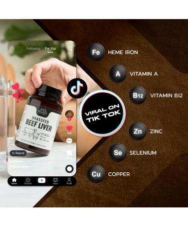 Grass Fed Beef Liver Capsules | Freeze-Dried Desiccated Liver Supplement | 3000 mg 120 Count - 30 Servings for Optimal Health - Buy Online on GoSupps.com