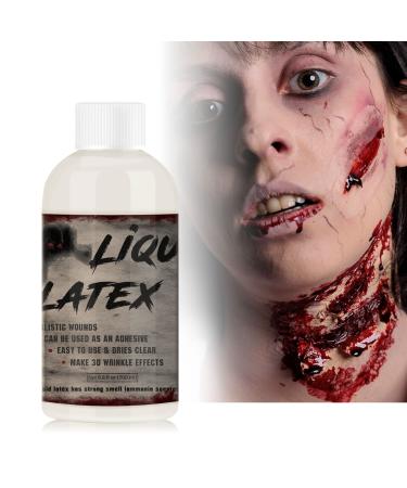 CHASPA Halloween Makeup Liquid Latex for Halloween Costume  Zombie  Special Effects SFX Makeup Wound - Dries CLEAR (200ML)