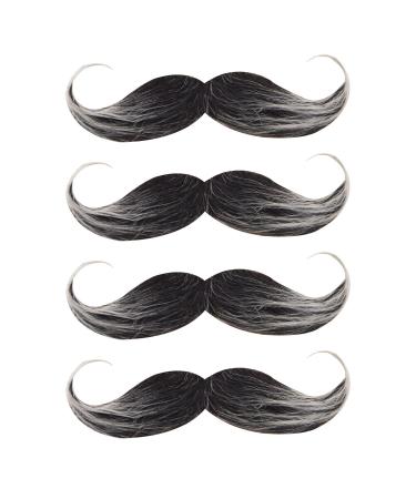 Lot De 4 Barbes Artificielles Moustache Noire Fausse Barbe Coller Fausse Barbe pour Homme Barbe R tro des Ann es 80 Adapt e pour Le Cosplay Le Maquillage