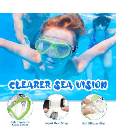 2 Pack Kids Swim Goggles & Diving Mask with Earplugs | Anti-Fog Silicone Glasses for Youth 6-14 | Beach & Pool Gear in Blue Green - Buy Online on GoSupps.com
