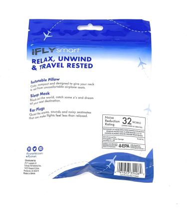 iFLYsmart iFLY Smart Travel Rested Kit with Inflatable Pillow Eye Mask and Ear Plugs - Buy Online on GoSupps.com