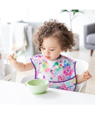 Bumkins Baby Bowls Silicone Baby Feeding Set Suction Bowls for Baby and Toddler with Spoon and Lid First Feeding Set Platinum Silicone Bowl for Babies 4 Months Up Sage - Buy Online on GoSupps.com