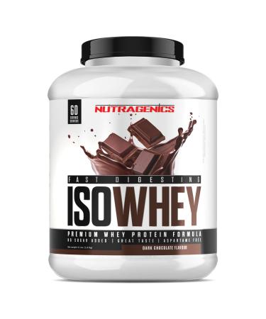 Nutragenics ISOWHEY Protein – 1.8 kg – Bodybuilding Protein – Protein Whey Isolate – Protein Powder – Whey Protein – Whey Protein Isolate – Whey Protein (1.8 kg, Dark Chocolate)