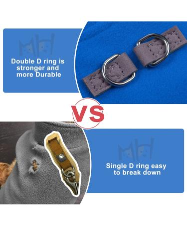 BEAUTYZOO Dog Fleece Vest Sweater Winter Jacket - Navy Blue | D-Ring Leash | Cold Weather Coat Hoodie for Small & Medium Dogs - Buy Online on GoSupps.com