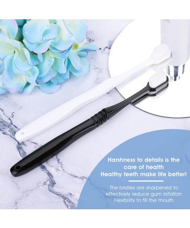 Wllhyf 2 PCs Extra Soft Micro-Nano Toothbrushes for Sensitive Gums - Painless & Sterile Fiber Toothbrushes for Adults (White/Black) - Ideal for Fragile Gums - Buy Online on GoSupps.com