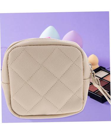 Lurrose Leather Bracers Daily Use Period Bag Napkin Organizer Beige 13x13cm - Buy Online on GoSupps.com