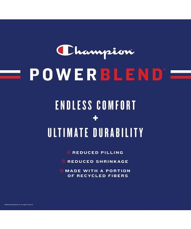 Champion Men's Powerblend Fleece Sweatpants | Open Bottom | Granite Heather | C Patch Logo | Regular & Big & Tall Sizes - Buy Online on GoSupps.com