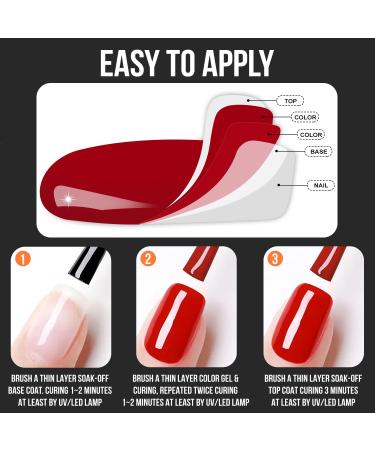 KINGMAS 6 Color Red Gel Nail Polish Set - Soak Off UV LED Nail Kits for DIY Nail Art - Perfect Gift for Women & Girls - Buy Online on GoSupps.com