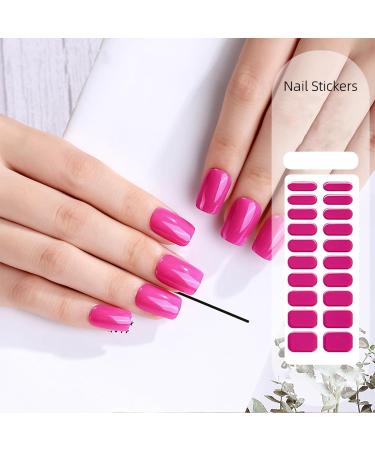 Semi Cured Gel Nail Polish Strips - 20PCS Adhesive Full Wrap Stickers in Natural Pink - Soft Glossy Finish, Nail Art Decoration for Women - Buy Online on GoSupps.com