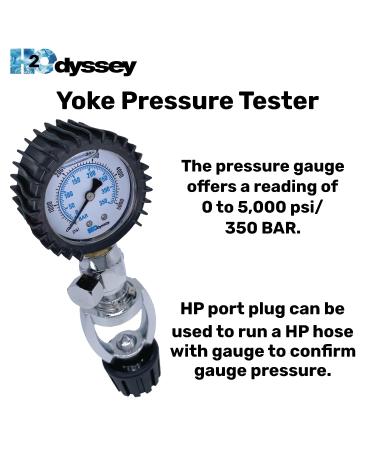 H2ODYSSEY Yoke Pressure Tester - Professional Scuba Diving Gauge - Buy Online on GoSupps.com
