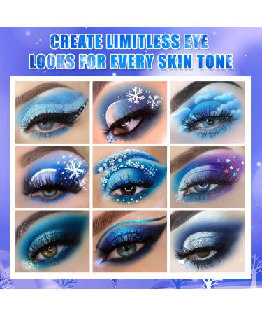 Shop Blue Eyeshadow Palette | Christmas Matte & Shimmer | 18 Pigmented Cool Toned Multichrome Makeup for Holidays - Buy Online on GoSupps.com