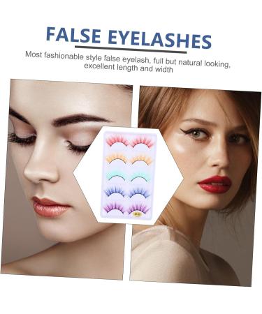 Didiseaon 5 Pairs Fake Eyelashes Rainbow Eyelashes False Lashes with Color Eyelashes Colorful Eyelashes with Color 3d Eyelashes Fluffy Eyelashes Dramatic Long Thick Miss Set Cosplay Fiber - Buy Online on GoSupps.com