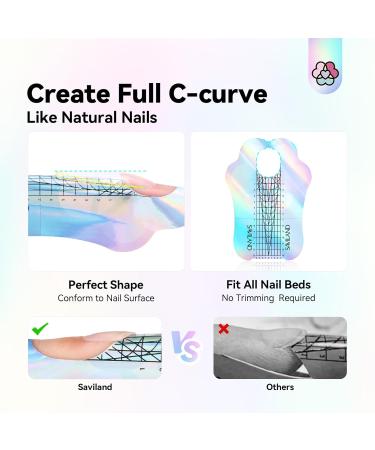Buy Saviland Extra Long Nail Template - Professional Stencil Extension & Nail Shape Guide for Gel & Acrylic Nails | Self-Adhesive DIY Manicure - Buy Online on GoSupps.com
