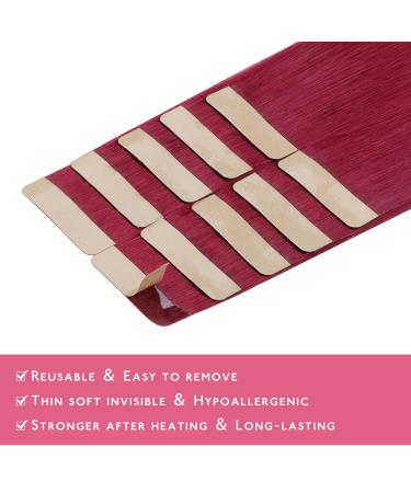 Buy If-Salt Tape Extensions - Real Hair Burgundy Red 10pcs 25g 45cm Invisible Hair Extensions for Girls - Buy Online on GoSupps.com