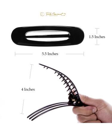 RC Roche Ornament 6 Pcs Large Black Side Slide Hair Clips - Strong Grip and No-Slip Hold for Women and Girls - Buy Online on GoSupps.com