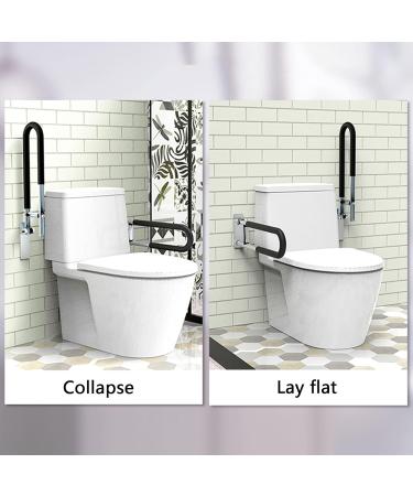 23.6-Inch Flip-Up Bathroom Grab Bar Toilet Support Assist Rails Shower Handle Toilet Safety Rail Bath and Shower Grab Bars Handicap Grab Ba - Buy Online on GoSupps.com