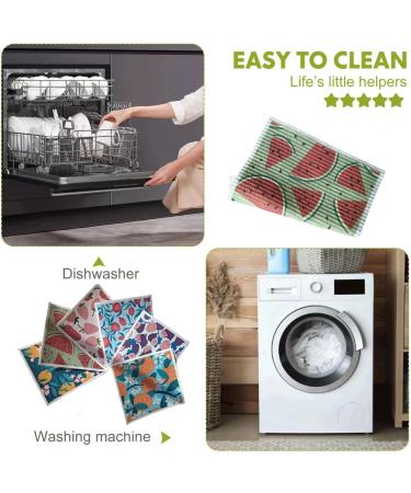 Set of 6 Kitchen Scandi Watermelon Lemon Strawberry Orange Fig Pomegranate Swedish Dishcloths Cleaning Cloths Strong Absorbent Quick Drying Dish Towels Reusable Cloths for Counter Wipes Art Deco - Buy Online on GoSupps.com