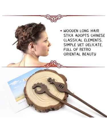 9 Pack Handmade Chinese Brown Wood Hair Sticks - Elegant Hairpins and Clips for Bun Chignon - Decorative Wooden Chopsticks for Hair - Buy Online on GoSupps.com