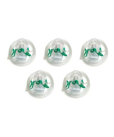 Dealmed Non-Rebreather Oxygen Mask – Oxygen Face Mask with Adjustable Nose Clip Clear Finish Adult Size Suitable for Doctors EMTs Hospitals and First Aid Kits (5 Count) - Buy Online on GoSupps.com