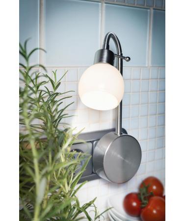 Weltbild Flexible socket light LED lamp with 3-stage dimmer | Frosted glass lampshade | 7.6 x 7.6 x 37 cm
