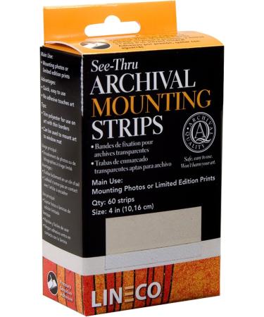 Lineco 4 See-Through Archival Polyester Mounting Strips - Pack of 60 | Acid-Free, Hinge-Less, Sturdy & Safe for Framing Photos, Artwork, Craft, DIY - Buy Online on GoSupps.com