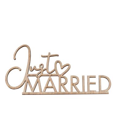 Ginger Ray Wooden Just Married Place Setting Brown "Just Married" setting
