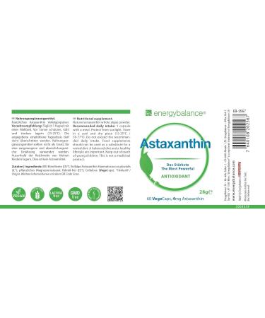 Astaxanthin with Lutein & Beta-Carotene | Vegan Antioxidant Supplement - 60 Capsules - No Preservatives - Haematococcus Algae - Buy Online on GoSupps.com