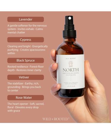 Wild + Rooted North Aromatherapy Room & Body Spray | Long-Lasting, All Natural Essential Oil Spray - Lavender, Cypress, Black Spruce, Vetiver in Rose Water | Calming & Grounding - 4oz - Buy Online on GoSupps.com
